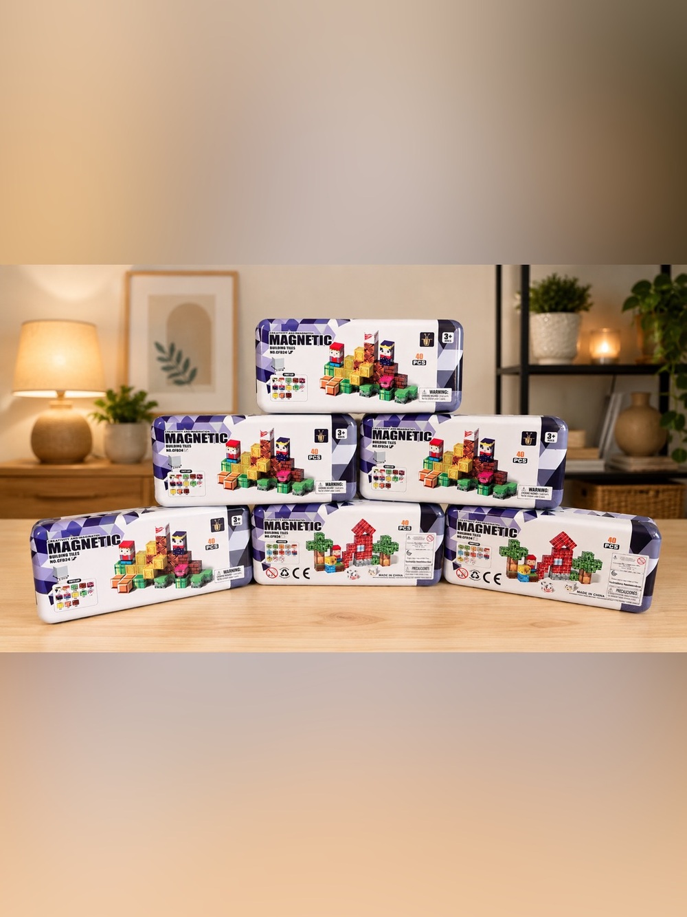 Magnetic Building Blocks Set - Multicolor